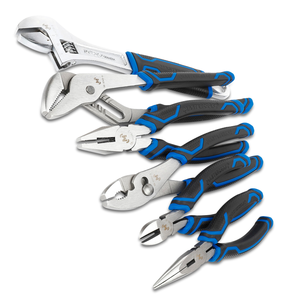 Mastercraft Wrench & Pliers Set, Double Shot Handle, AntiRust Coating