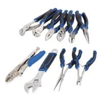 Mastercraft Wrench & Pliers Set, Machined Grooves, Double Shot Handle, Carbon Steel, 10-pc Composite_or_Mixed