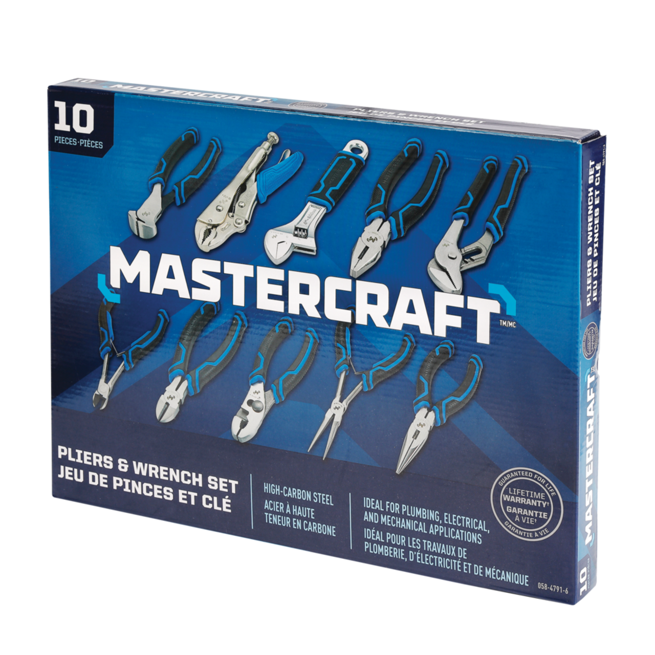 Mastercraft Hose Grip Pliers Set, Round Jaws, Comfort Grip, Rust Resistant,  Carbon Steel, 3-pc