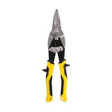 Mastercraft Aviation Snips, Locking Latch, Cr-V Steel, Straight Cut, Yellow, 10-in Front_Flat