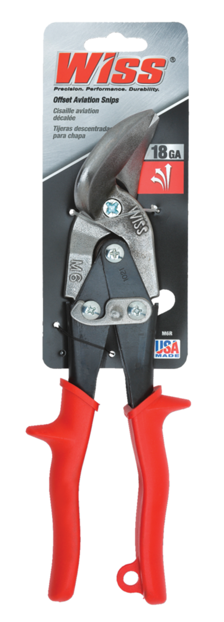 Compound Action Snips by Wiss (Straight to Left, Red Handle) Wind-lock