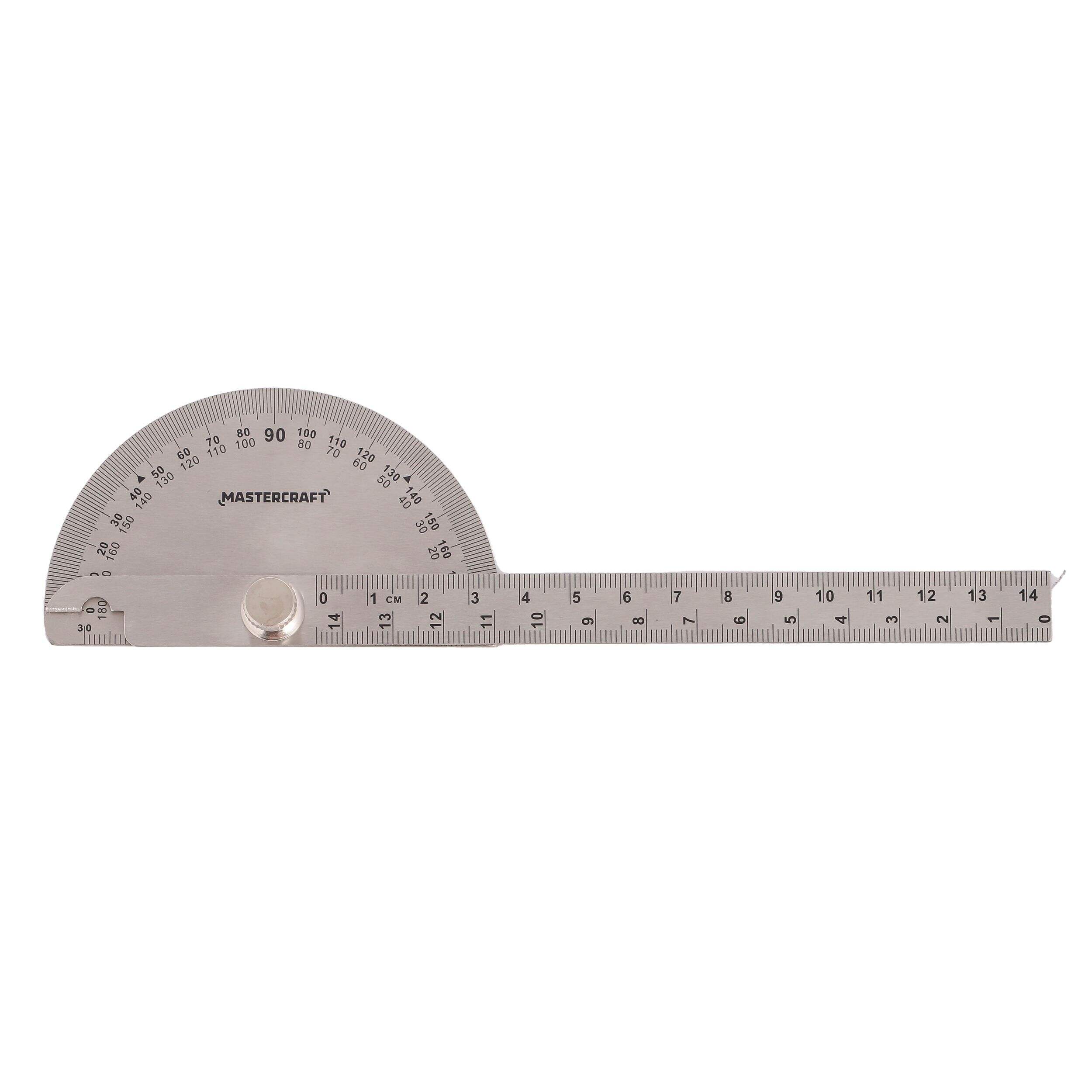 Mastercraft 2-in-1 Protractor and Ruler Front_Flat