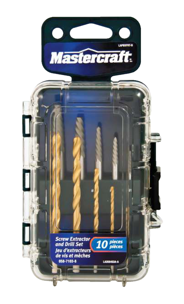 Mastercraft Screw Extractor and Drill Bit Set with Heavy Duty Carrying