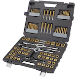 MAXIMUM Tap & Die Set with Case, Titanium Coated, SAE/Metric, Carbon Steel, 86-pc Front_Three_Fourths_Angled_Left