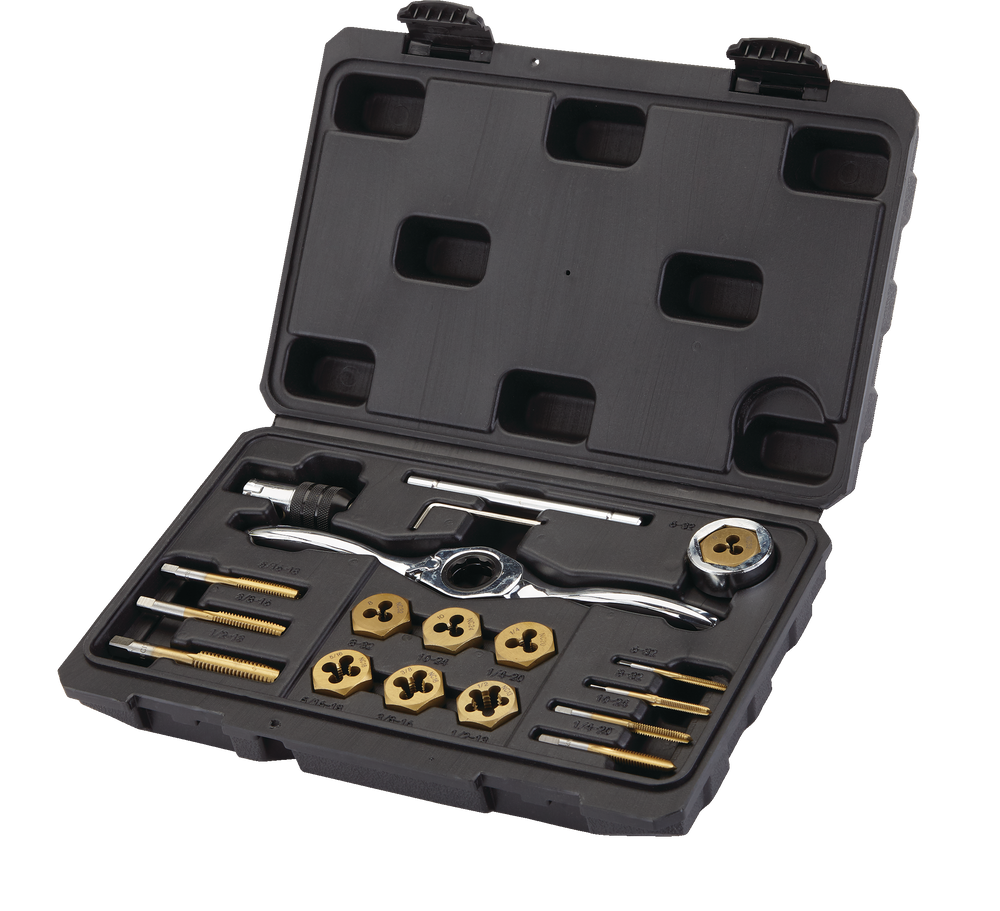 MAXIMUM Ratcheting Tap & Die Set with Case, SAE, Titanium Coated