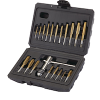MAXIMUM Tap Set with Case, Titanium Coated, Carbon Steel, 20-pc