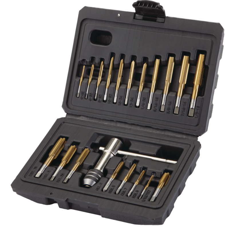 MAXIMUM Tap Set with Case, Titanium Coated, Carbon Steel, 20-pc ...