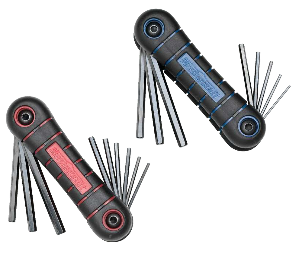 Clés hexagonales pliantes Mastercraft, embouts multiples, poignée à
