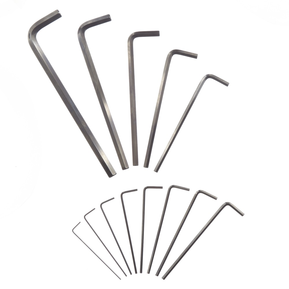 Mastercraft SAE Long Arm Hex Key Set/Allen Wrench Set, Chamfered CrV Steel Keys, 13pc