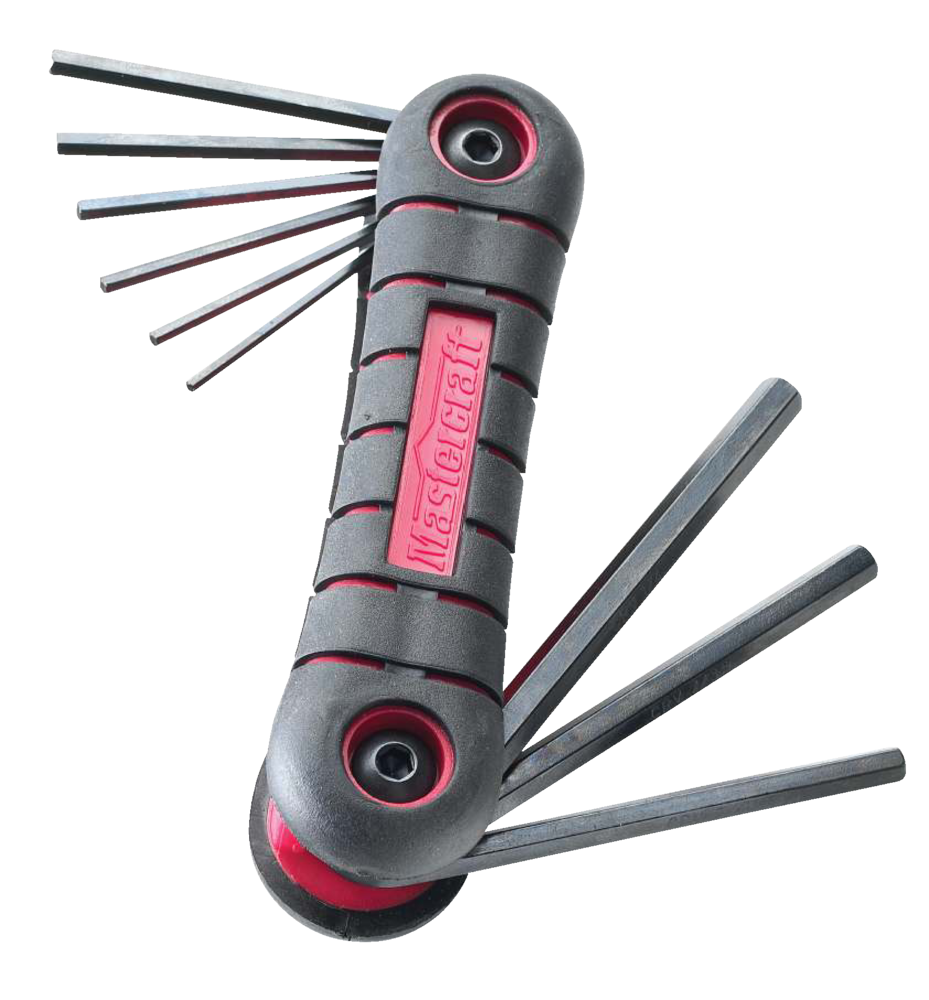 Mastercraft SAE Folding Comfort Grip Hex Key Set/Allen Wrench Set, CrV