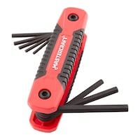 Mastercraft SAE Folding Comfort Grip Hex Key Set/Allen Wrench Set, Cr-V Steel, 9-pc Front_Elevated