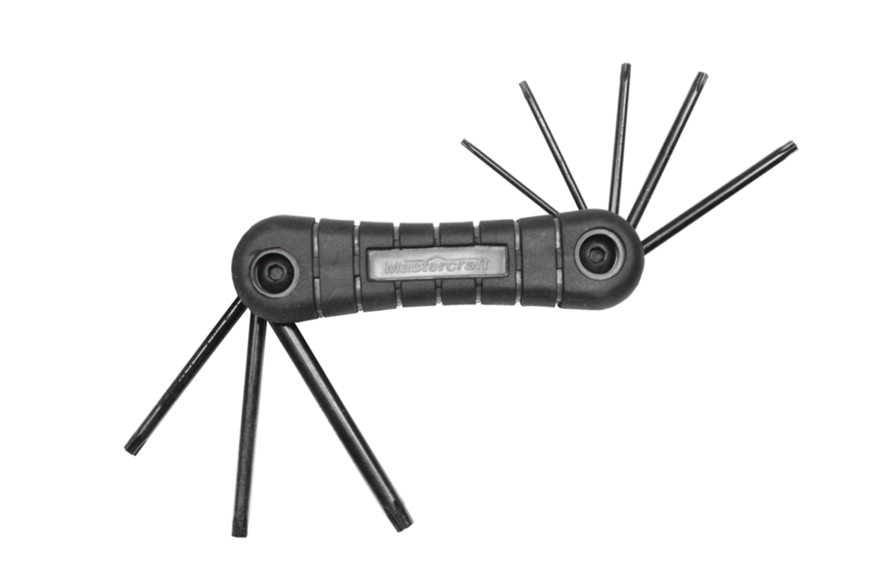 Mastercraft Metric Folding Comfort Grip Hex Key Set/Allen Wrench Set, Cr-V  Steel, 8-pc