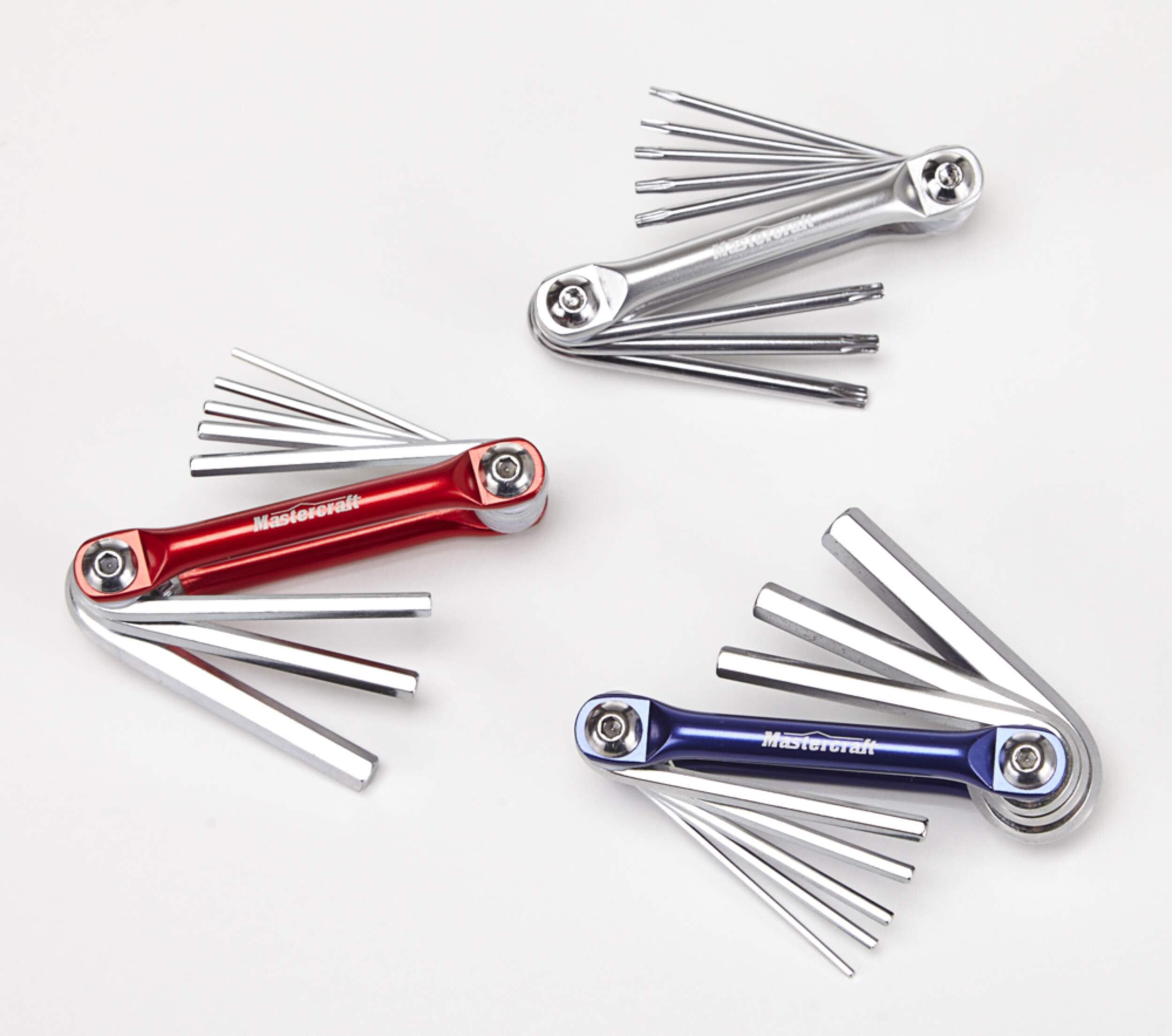 Mastercraft Folding Hex Key Set/Allen Wrench Set, Cr-V Steel and Aluminum, 3-pc Composite_or_Mixed