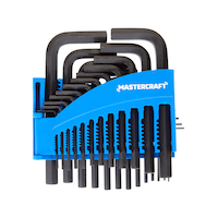 Mastercraft SAE/Metric Short Hex Key Set/Allen Wrench Set, Rust Resistant, Cr-V Steel, 25-pc Front_Flat