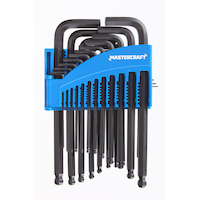 Mastercraft Hex Key Set, Long Ball-End, Rust-Resistant, 25-pc Front_Flat