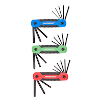 Mastercraft Folding Hex Key Set, Rust-Resistant, Cr-V Steel, 3-pk Front_Flat
