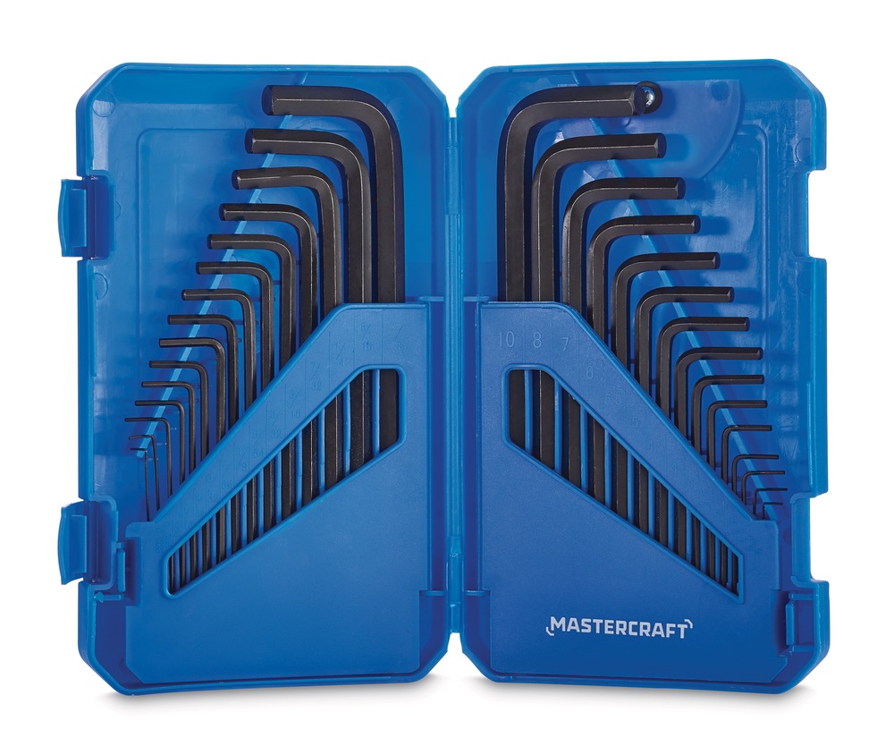 Mastercraft SAE/Metric Hex Key Set/Allen Wrench Set with Case, Rust