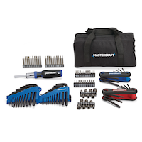 Mastercraft SAE/Metric Hex Key Set/Allen Wrench Set with Storage Bag, Rust Resistant, Cr-V Steel, 98-pc
