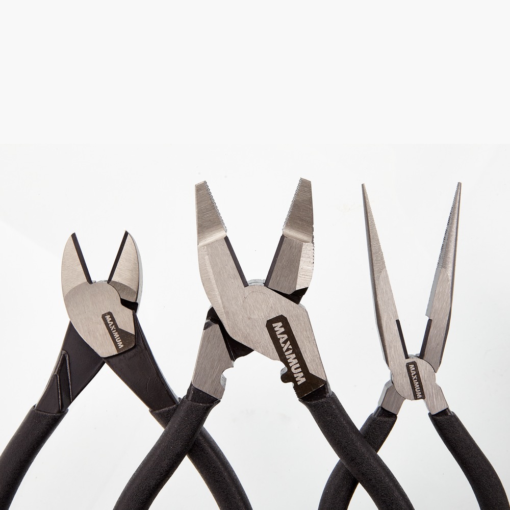 MAXIMUM Pliers Set, HighQuality Tool Steel, Soft Vinyl Grip