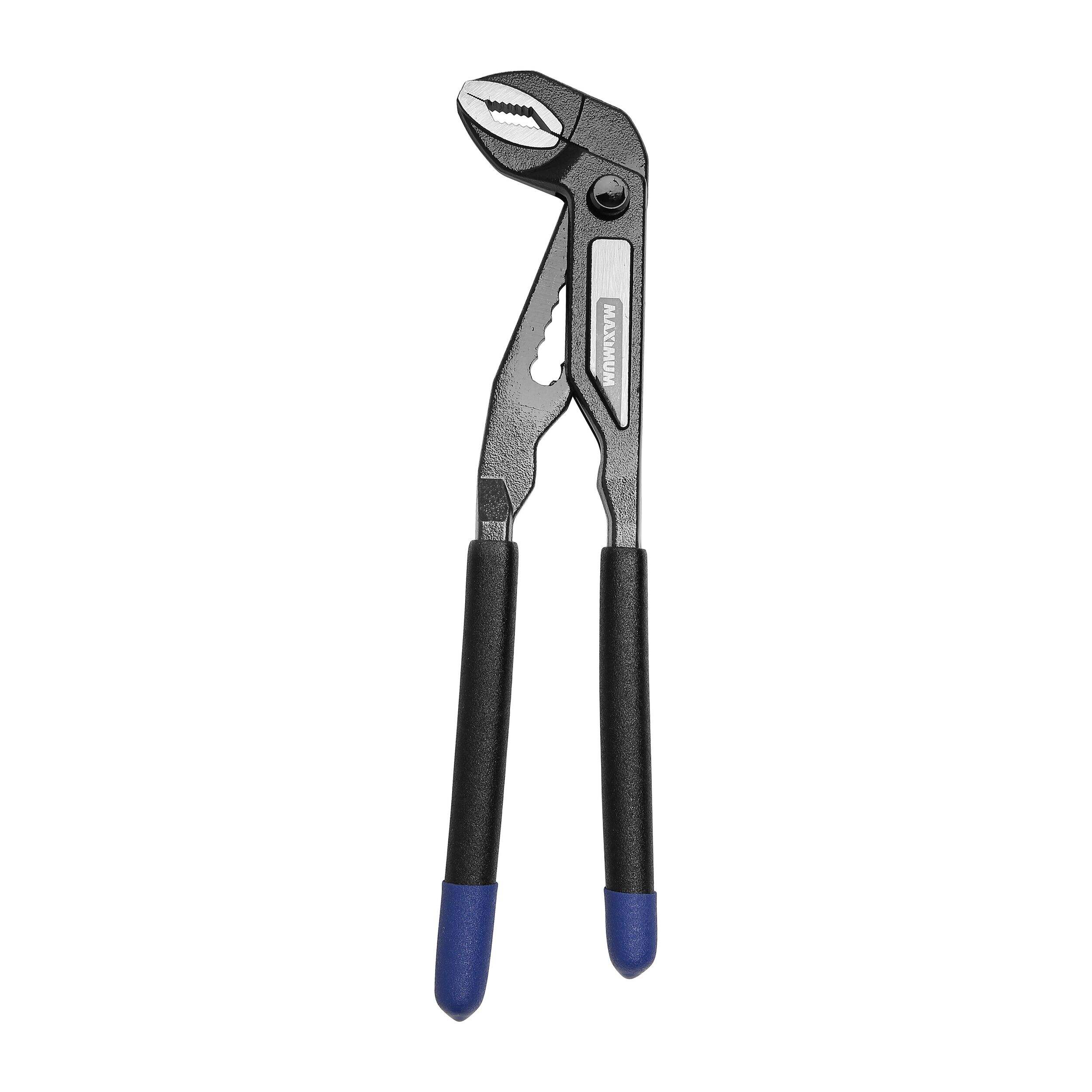MAXIMUM Push Button V Jaw Tongue & Groove Pliers, 2-in Jaw Capacity, Rust Resistant, 10-in Front_Flat