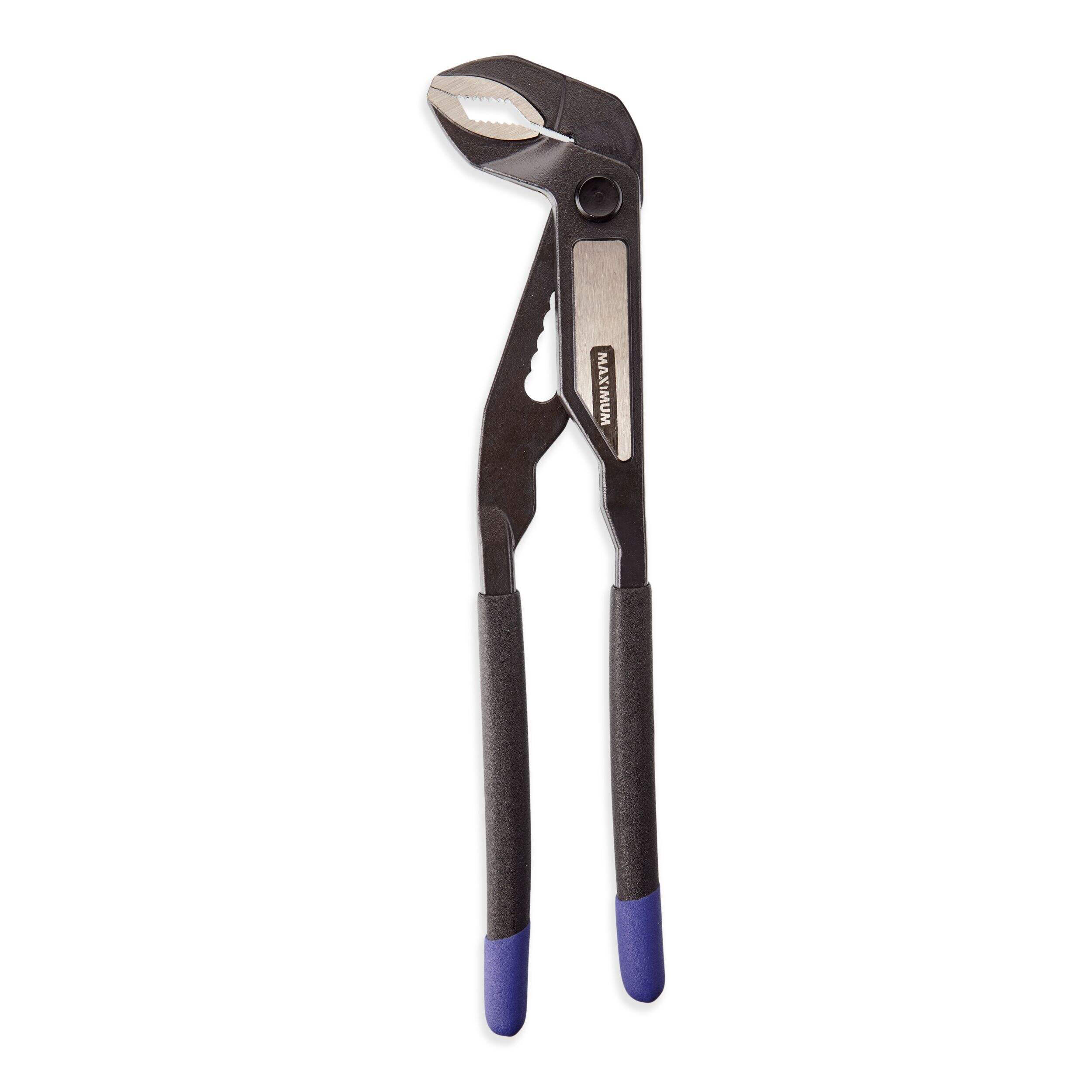 MAXIMUM Push Button V Jaw Tongue & Groove Pliers, 2-1/2-in Jaw Capacity, Rust Resistant, 12-in Side_Left