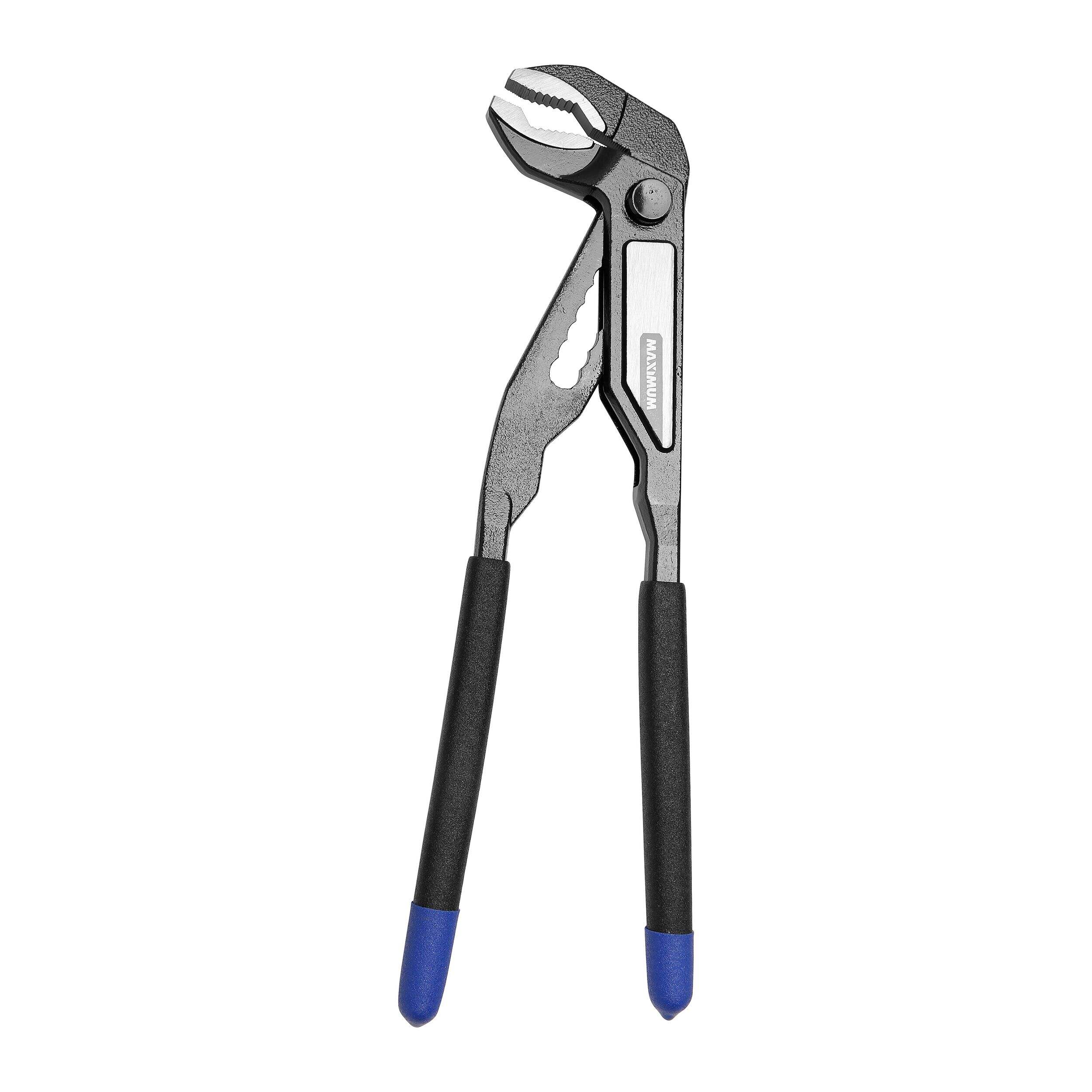 MAXIMUM Push Button V Jaw Tongue & Groove Pliers, 2-1/2-in Jaw Capacity, Rust Resistant, 12-in Front_Flat
