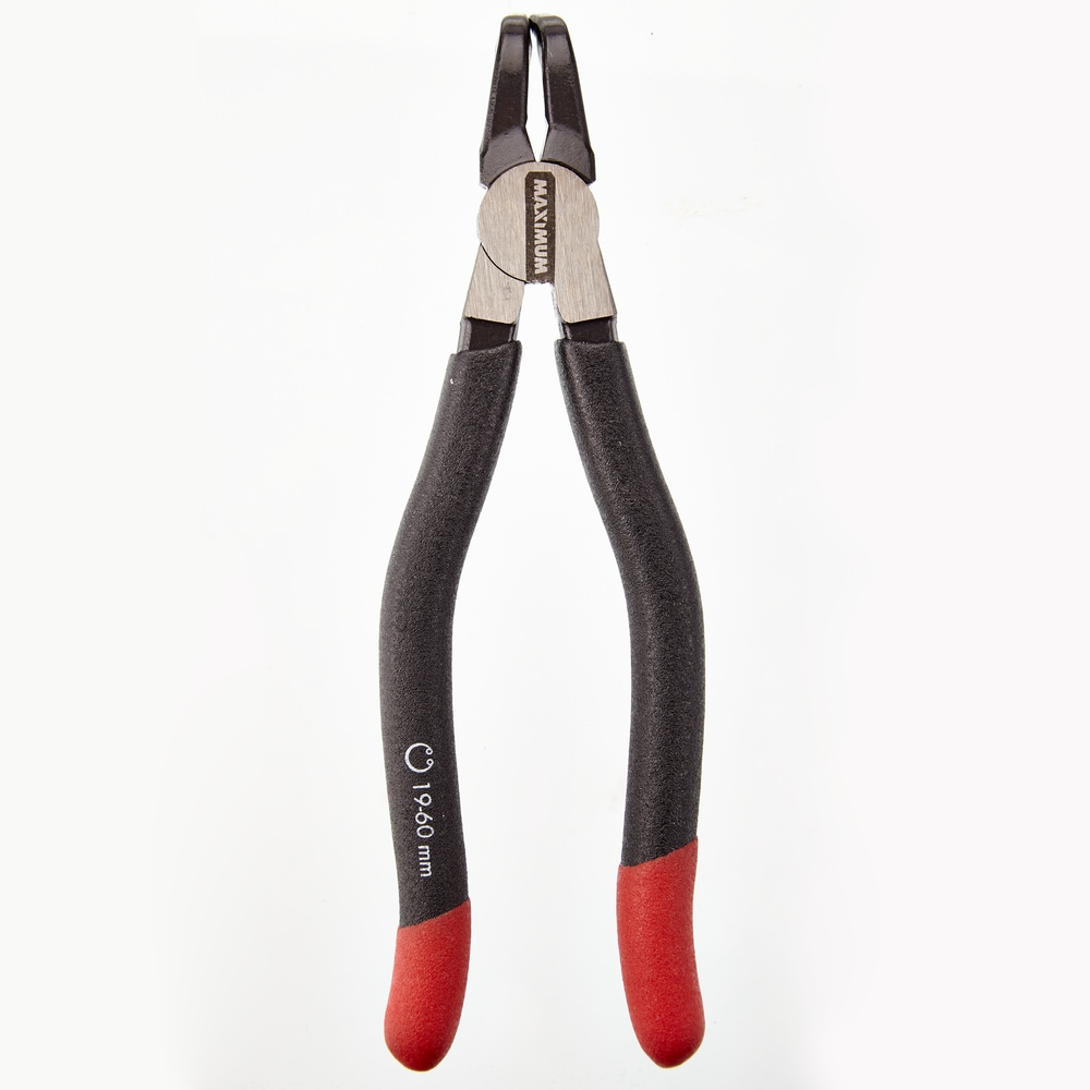 Pince à anneau élastique pliée MAXIMUM, poignées en vinyle souple, embouts à code de couleur