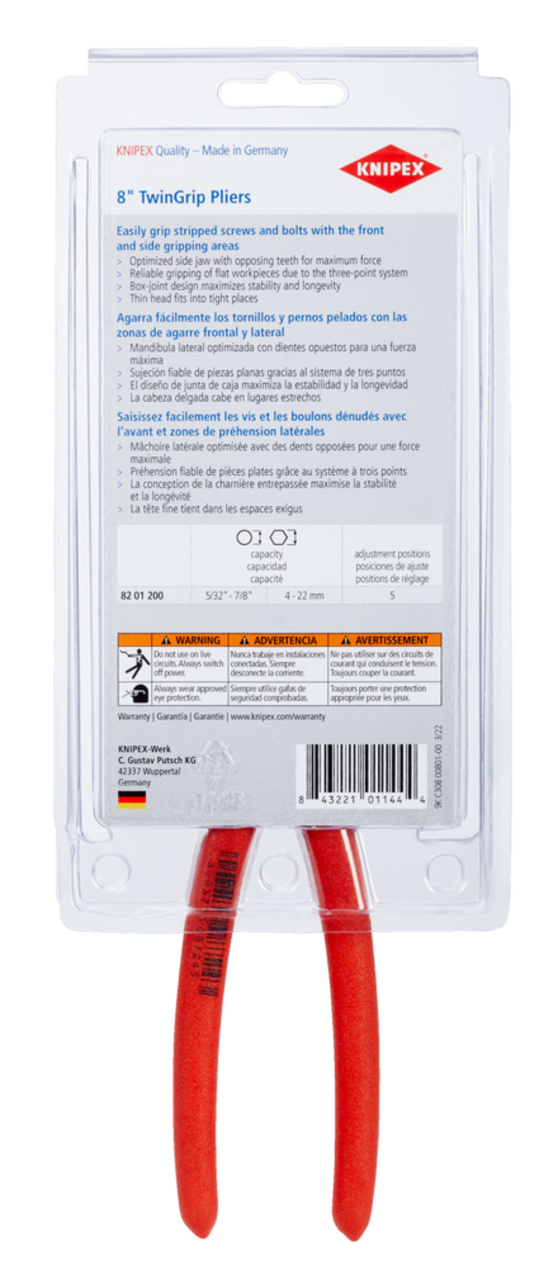 Knipex Twin Grip Slip Joint Pliers, 8in Canadian Tire