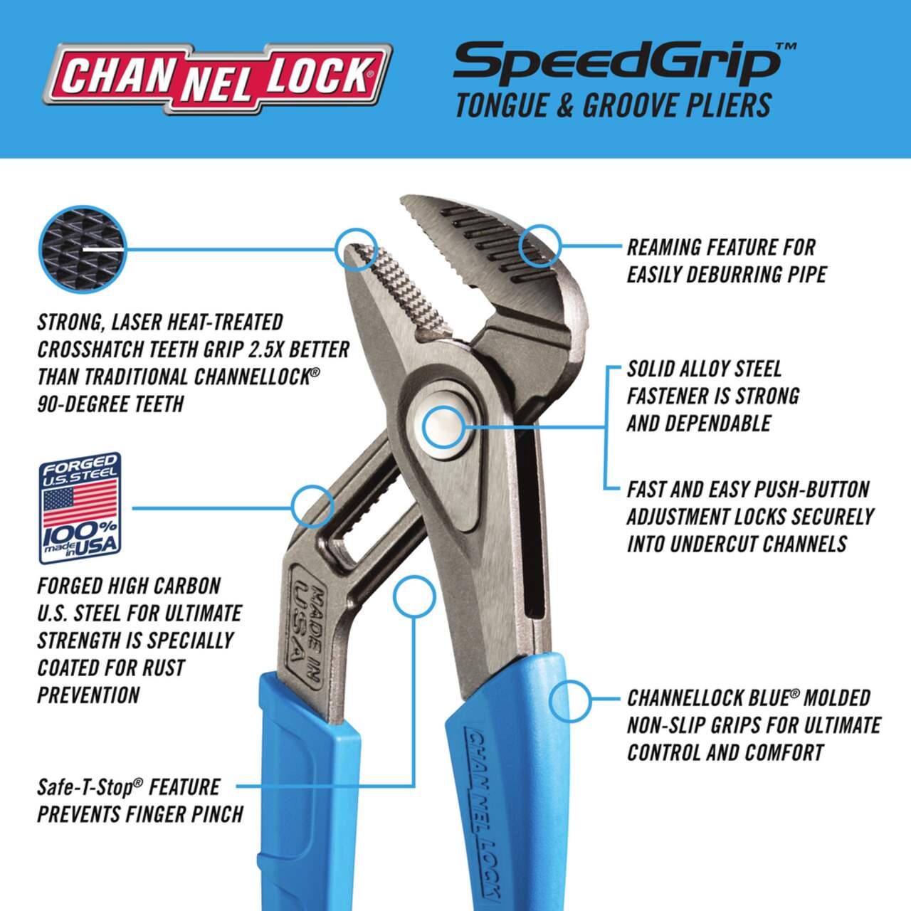 Channellock SPEEDGRIP Tongue Groove Pliers 10 in