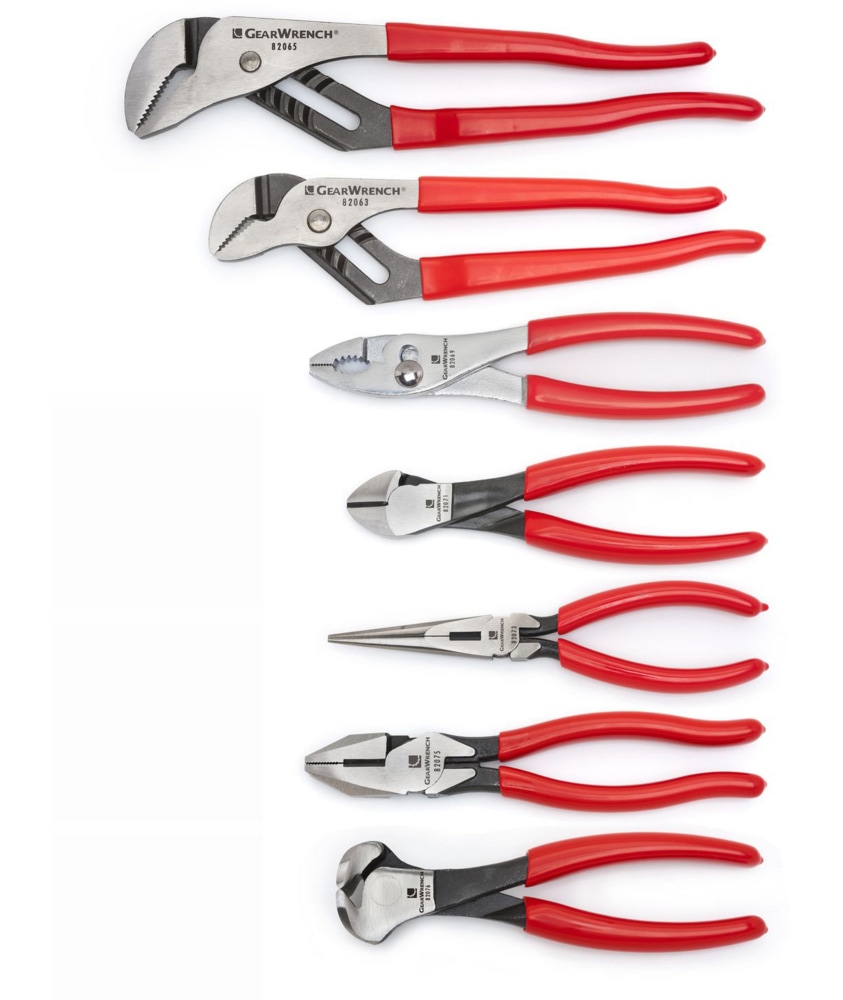 GearWrench 82116 Mixed Dipped Handle Plier Set, Ergonomic Handles, Anti