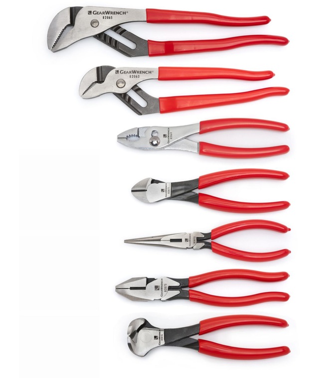 GearWrench 82116 Mixed Dipped Handle Plier Set, Ergonomic Handles, Anti