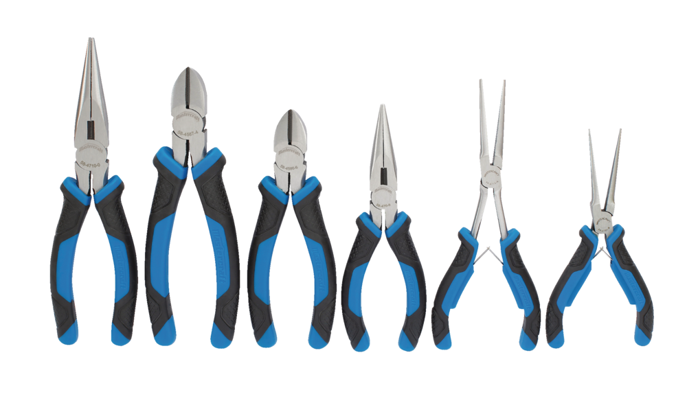 Mastercraft Pliers Set, Carbon Steel, cushioned, Comfort Grip, Rust
