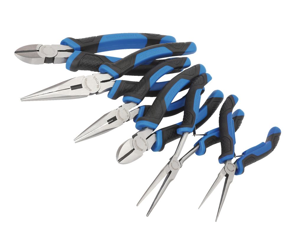 Mastercraft Pliers Set, Carbon Steel, cushioned, Comfort Grip, Rust