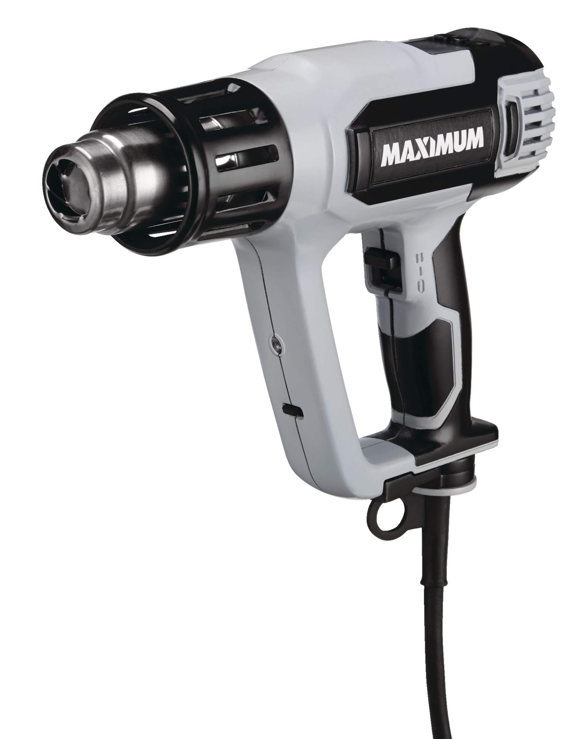MAXIMUM 15A Variable Temperature Heat Gun with LCD Display, Scraper Blade & Nozzles, 6-pc Front_Three_Fourths_Angled_Left