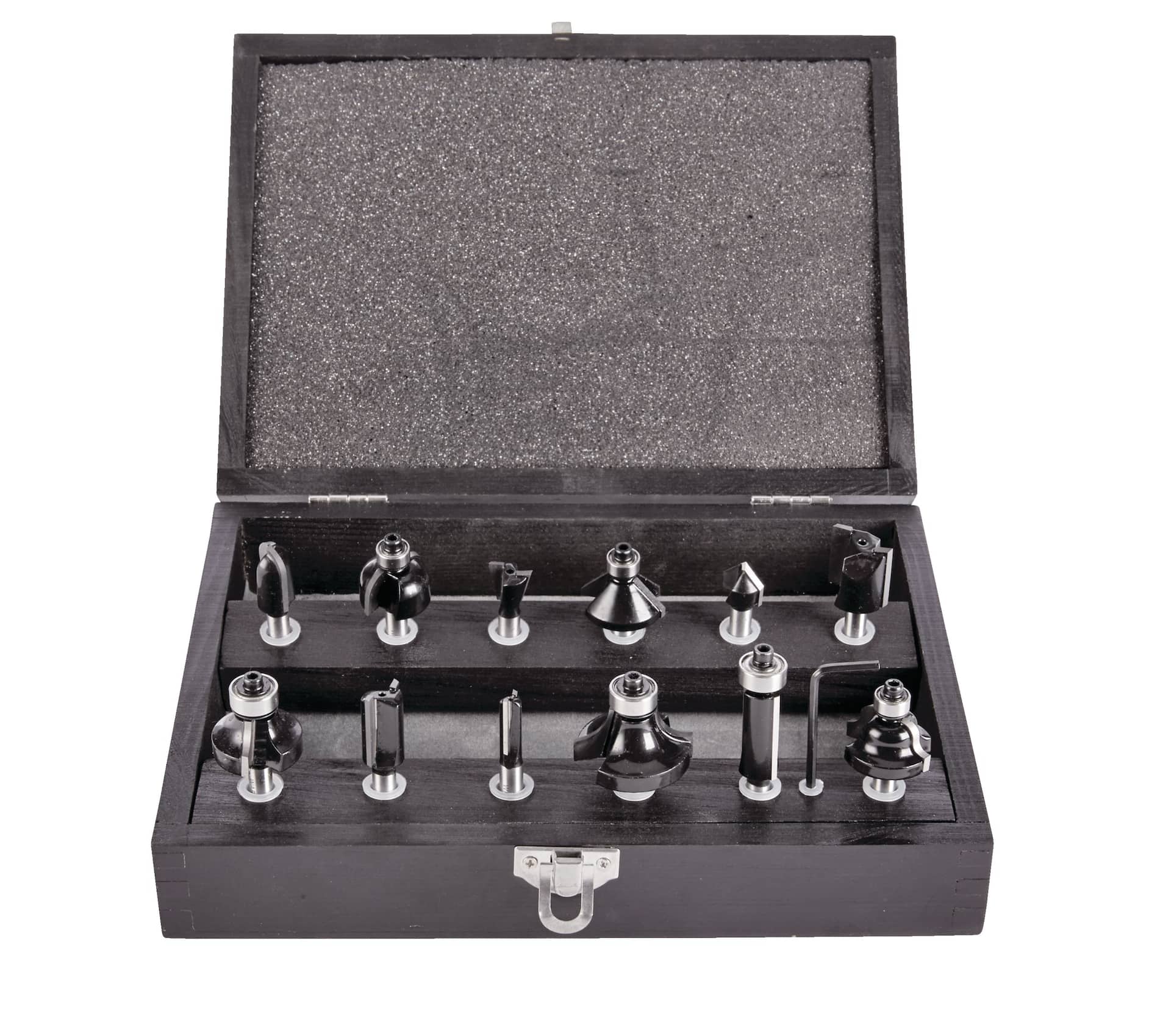MAXIMUM Assorted Carbide Tipped Router Bit Set with Wood Storage Case 1 4 in Shanks 12 pc Canadian Tire