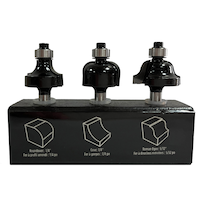 MAXIMUM Carbide-Tipped Edge Router Bit Set, 1/4-in Shank, 3-pc Front_Elevated