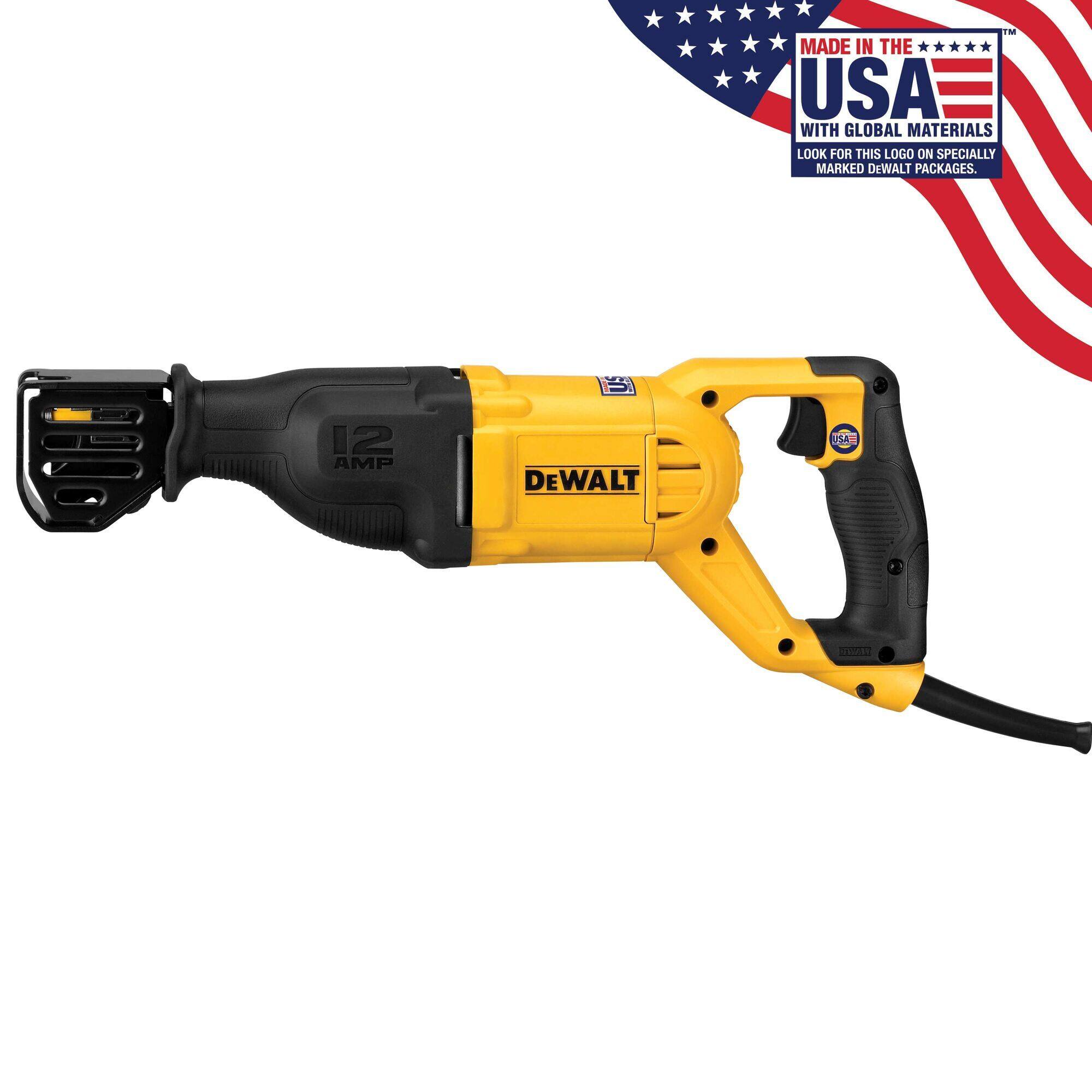 DEWALT DWE305 12A Keyless 4 Position Variable Speed T Shank Reciprocating Saw Canadian Tire