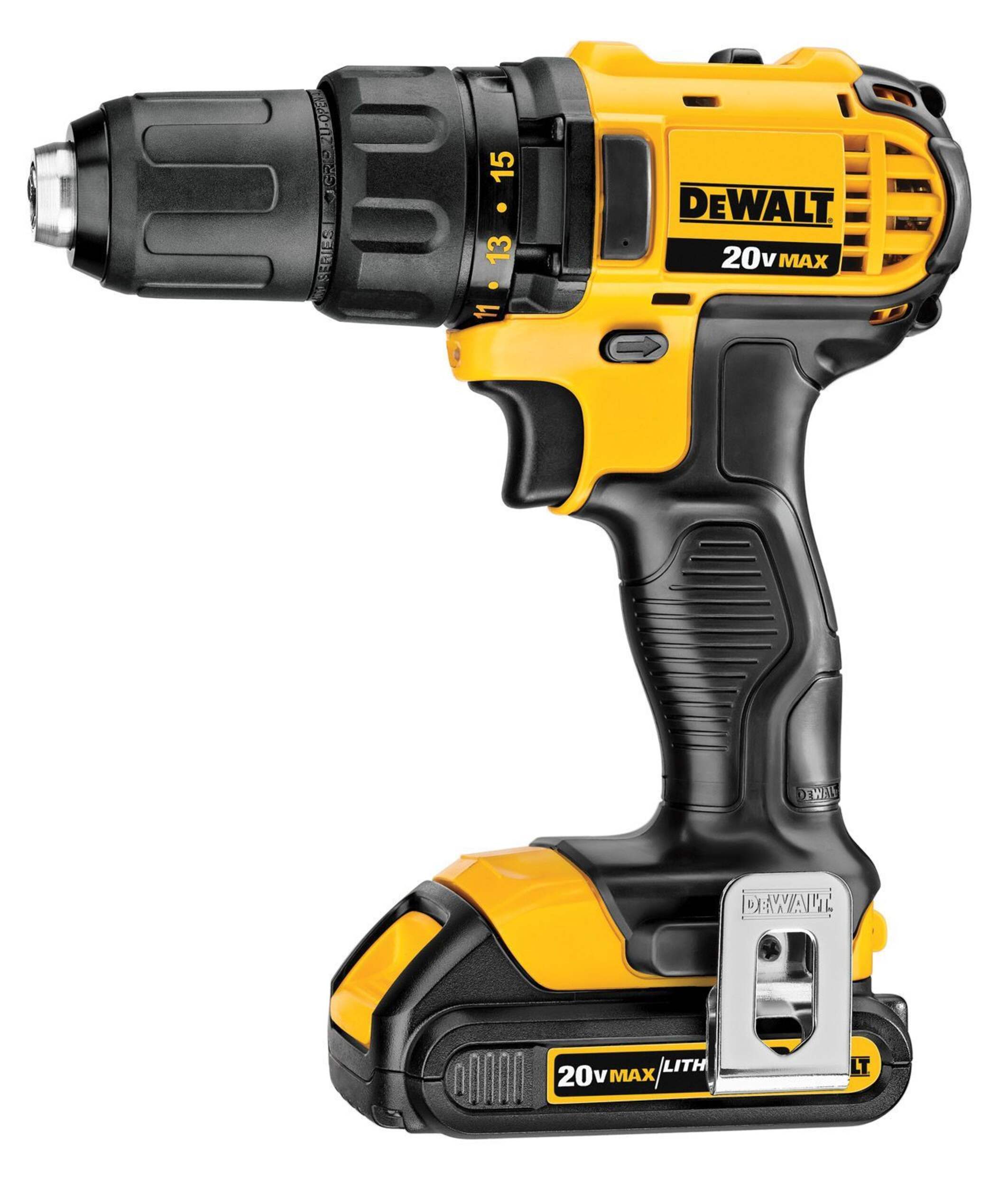 DEWALT 20V Max Li-Ion Cordless Compact Drill/Driver, 1/2-in Side_Left
