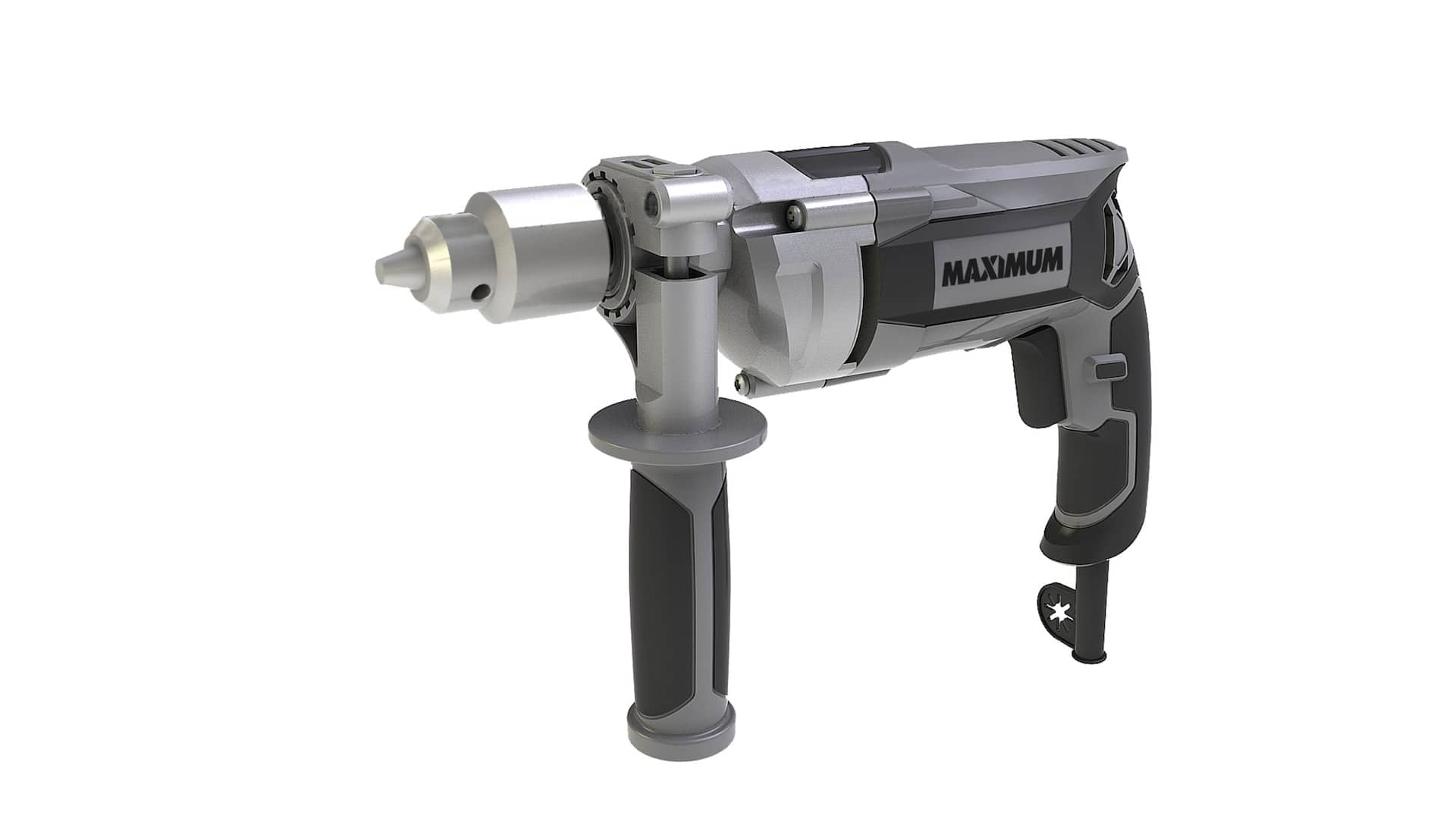 MAXIMUM 8A Heavy Duty Corded Drill with Keyed Chuck Auxiliary