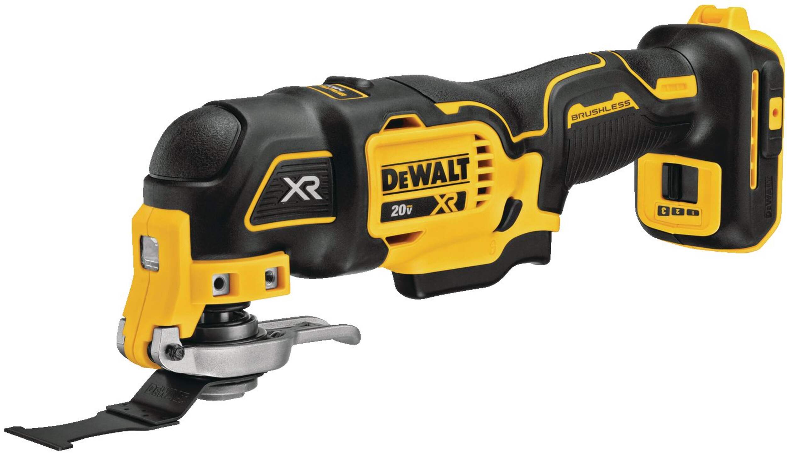 DEWALT DCS356B 20V MAX XR Cordless 3-Speed Oscillating Multi-Tool - Brushless Power, Tool Only Front_Three_Fourths_Angled_Left