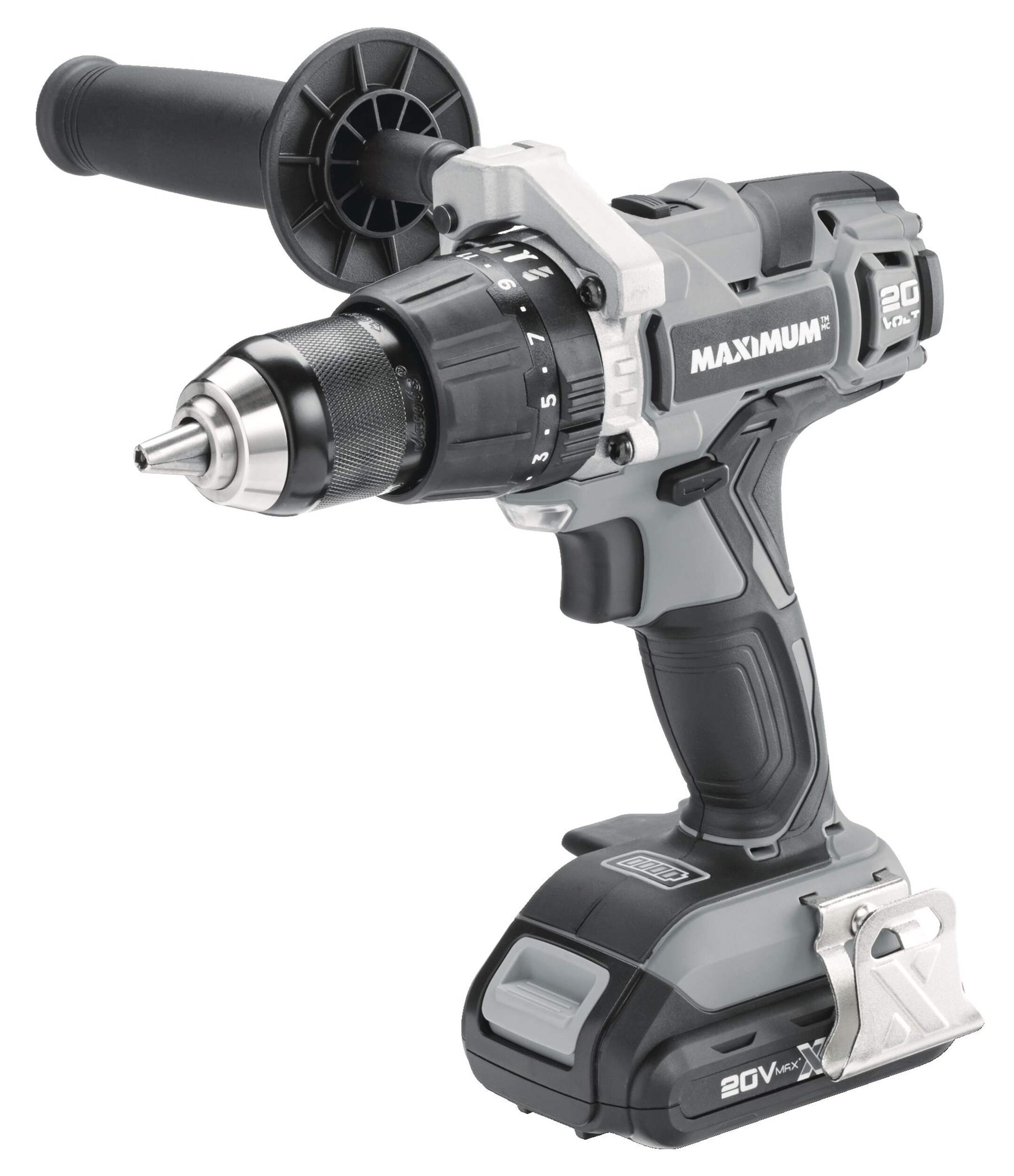 Perceuse-tournevis à percussion sans fil 20&nbsp;V Max MAXIMUM, avec batterie, chargeur et poignée auxiliaire, 1/2&nbsp;po Front_Angled_Left