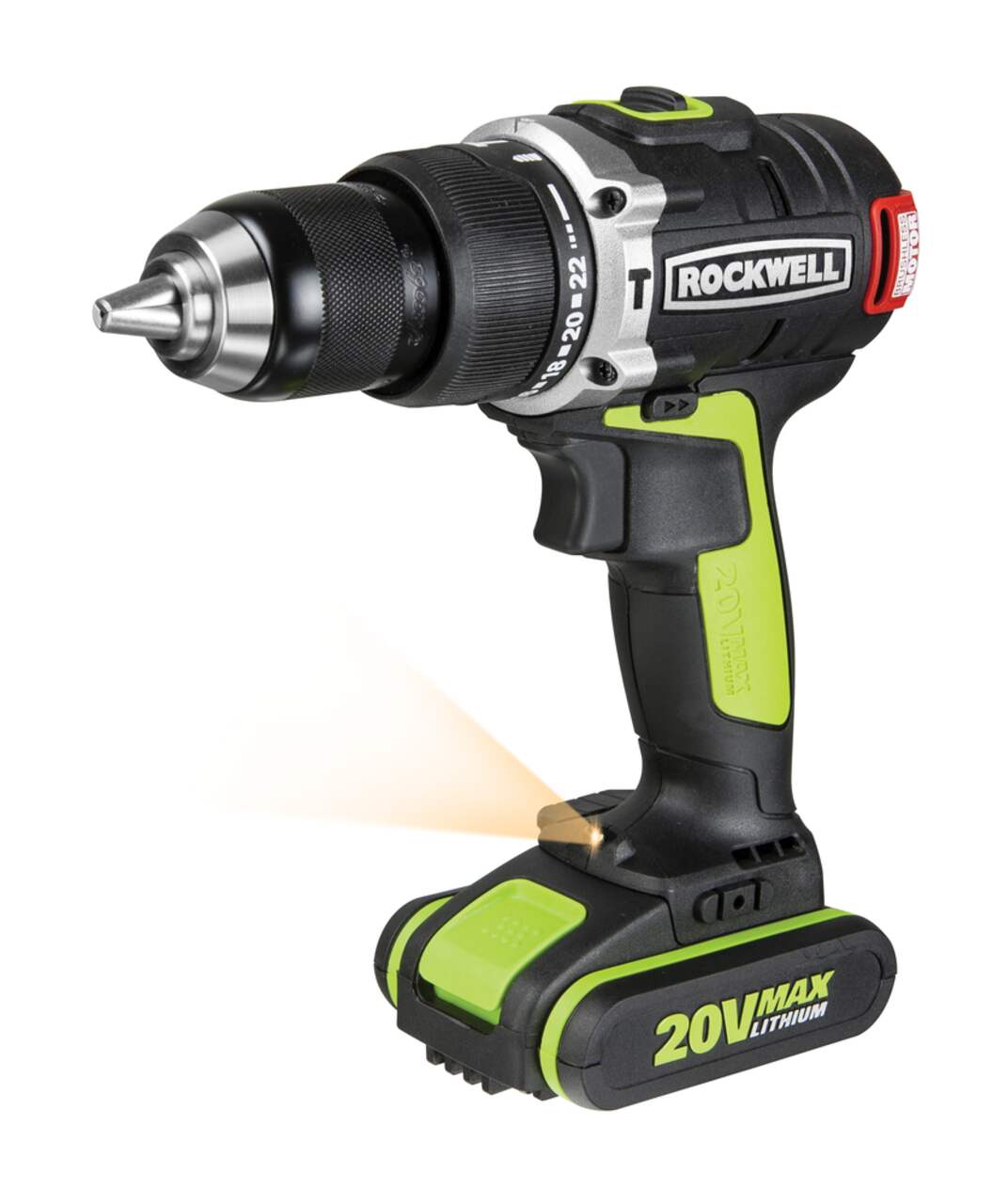 Rockwell 20V Max Li Ion Brushless Cordless Hammer Drill 1 2 in