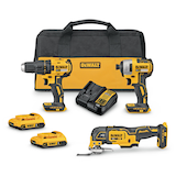 DEWALT DCK379D2 20V MAX Cordless Drill/Driver, Impact Driver & Oscillating Multi-Tool Combo Kit Composite_or_Mixed