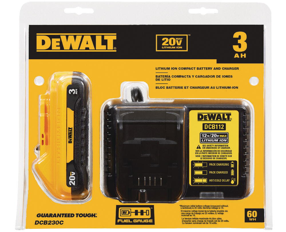 DEWALT DCB230C 20V MAX Starter Kit with 3.0Ah LithiumIon Compact