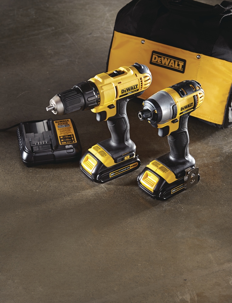 DEWALT DCK240C2 20V MAX Cordless Drill/Driver, Impact Driver, Battery