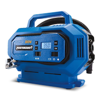 Mastercraft 20V Max Lithium-Ion Cordless Dual Function Air Inflator with Gauge, Tool Only, PWR POD Compatible Front_Three_Fourths_Angled_Left