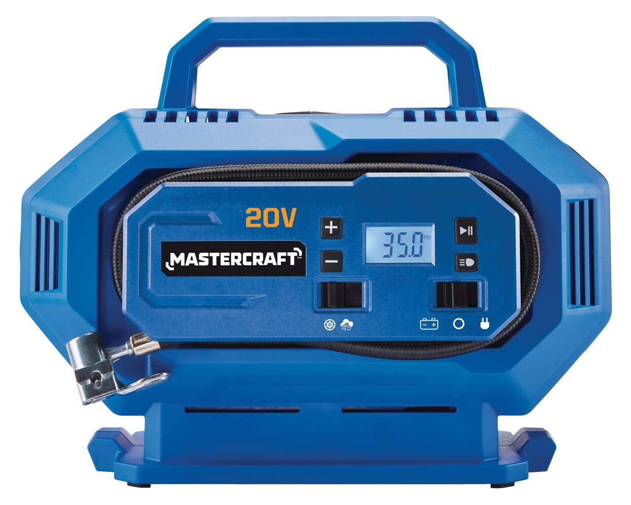 Mastercraft 20V Max Lithium-Ion Cordless High Pressure Air Inflator with  Gauge, Tool Only, PWR POD Compatible