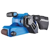 Ponceuse à bande à fil à 5 vitesses 6 A Mastercraft, avec sac à poussière et bande abrasive à 80 grains, 3 x 21 po Front_Three_Fourths_Angled_Left