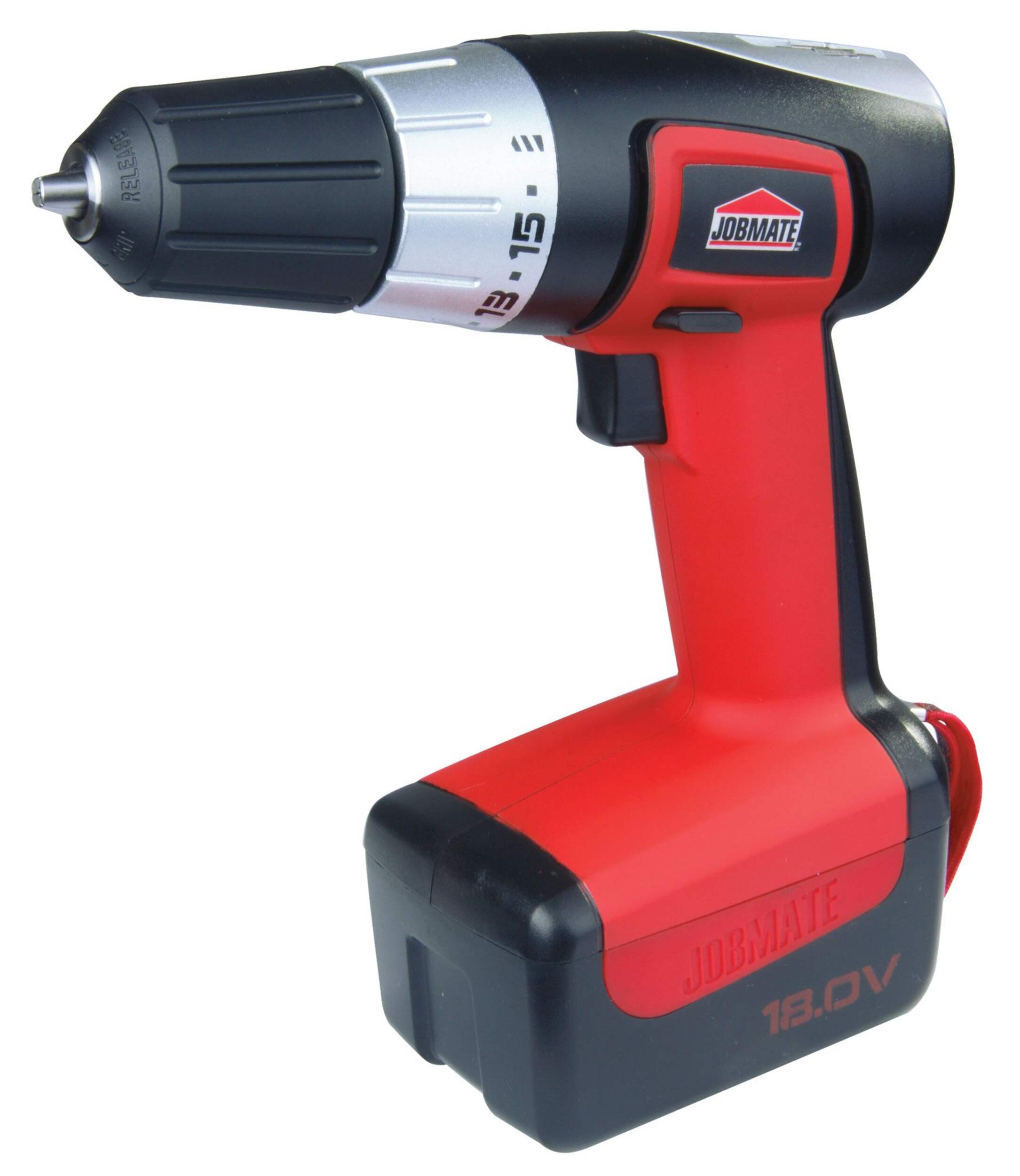Jobmate 18V NiCad Cordless Drill/Driver Front_Three_Fourths_Angled_Left