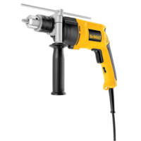 DEWALT DWE5010 7A Corded Single Speed Hammer Drill with Keyed Chuck & Auxiliary Handle, 1/2-in Front_Angled_Left